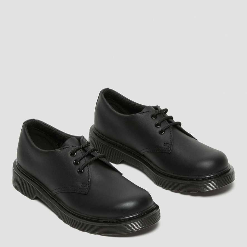 Dr Martens 1461 Mono Juniors Lace Shoe Black Softy T Janbells