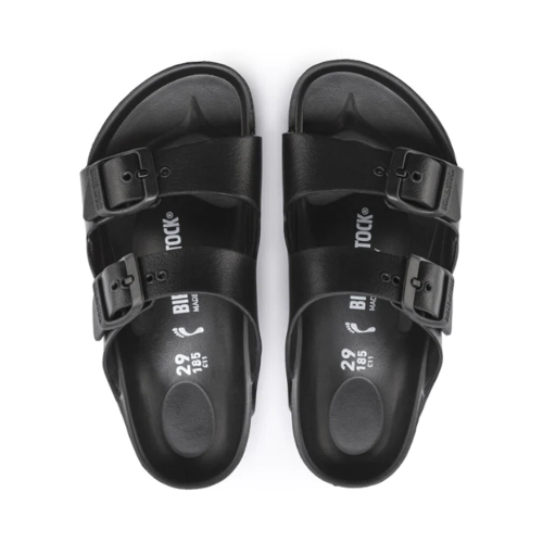 Chunky two-strap sandals - BLACK – Elmario Shoes