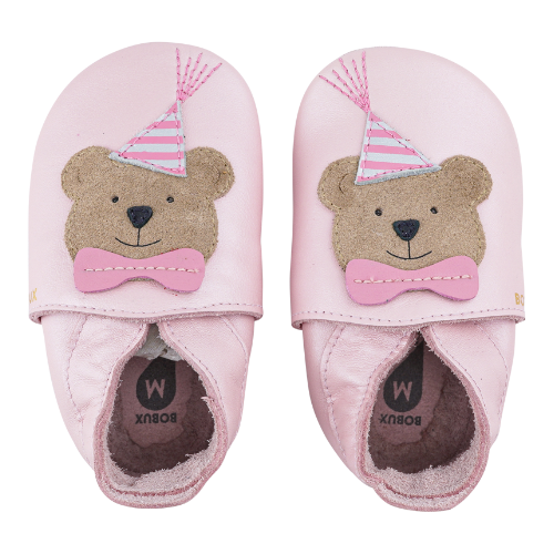 Bobux Soft Sole Party Bear Blossom Pearl