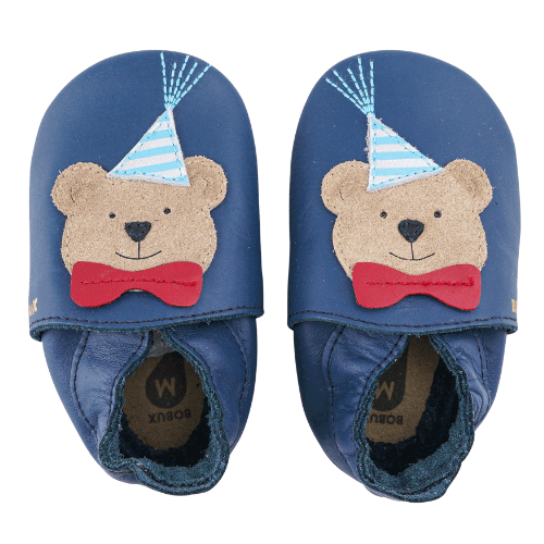 Bobux Soft Sole Party Bear Navy