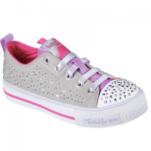 Skechers S Lights: Shuffles - Twirly Toes Charcoal