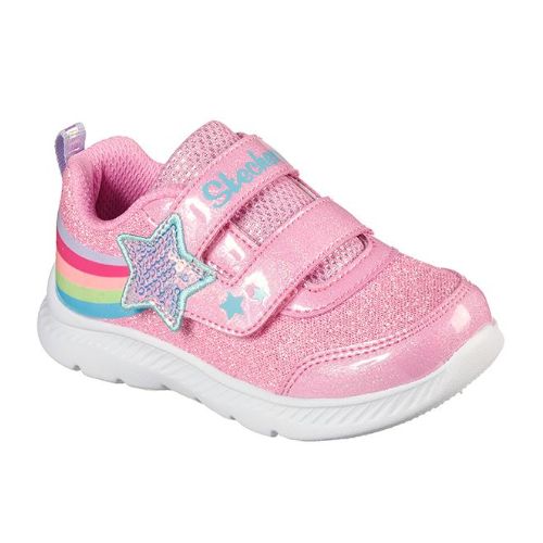 Skechers Girls' Textured Trainers with Hook and Loop Closure - GLIMMER KIKS
