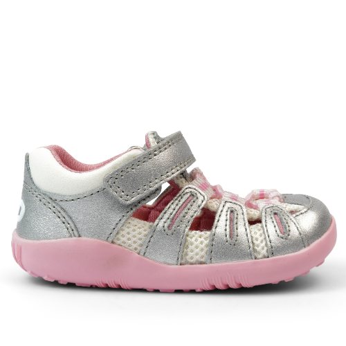 Bobux Step Up Summit Silver Metallic / Candy