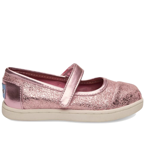 Toms Mary Jane Pink Metallic Janbells