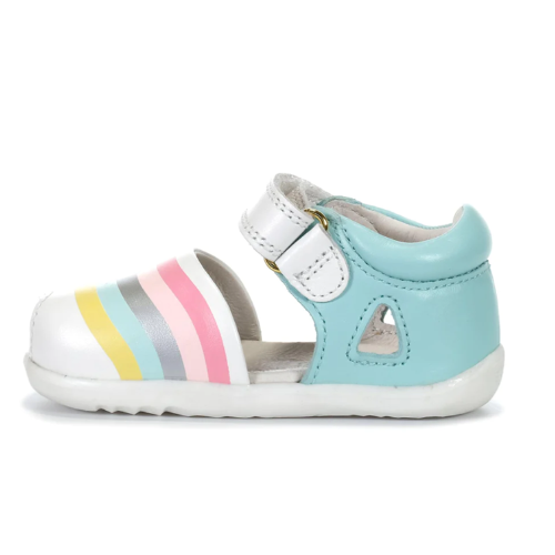 Bobux I-Walk Twist Mist Silver Rainbow Print
