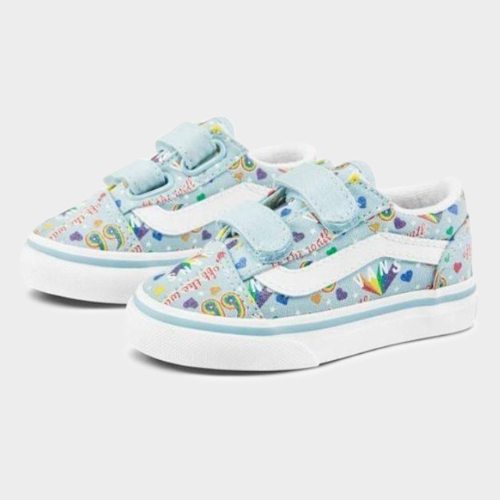 Vans Toddler Old Skool V Rainbow - Winter Sky/True White